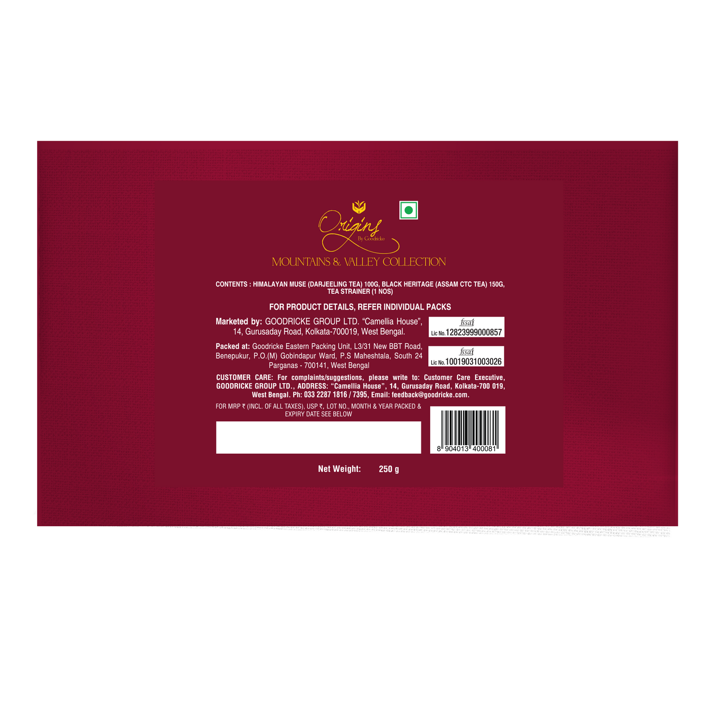 Goodricke Origins - Mountains & Valley Collection - Luxury Assorted Gift Pack with Single Estate Darjeeling - 250g