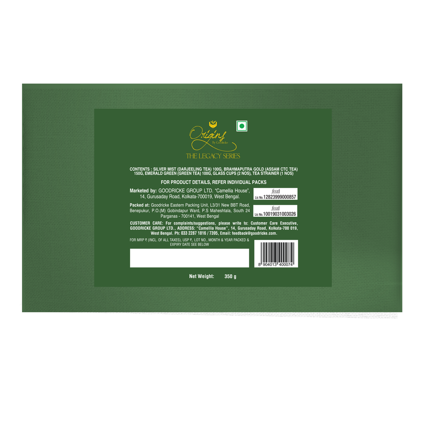 Goodricke Origins - The Legacy Series - Luxury Assorted Gift Pack with Single Estate Darjeeling Tea - 350g