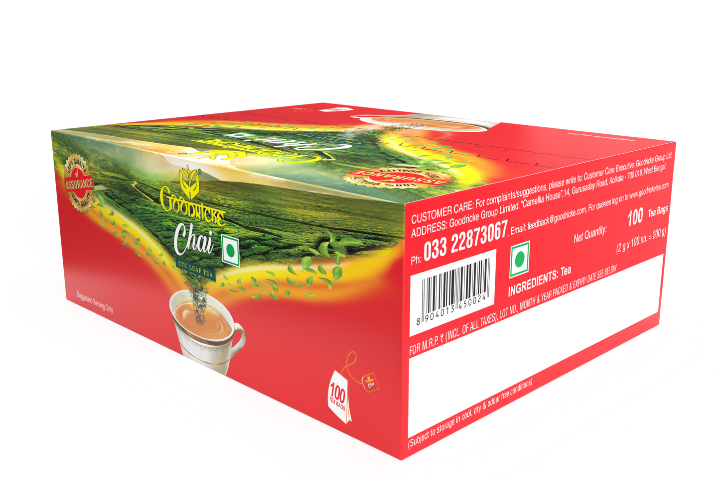Chai Leaf Tea, 100 Tea Bags