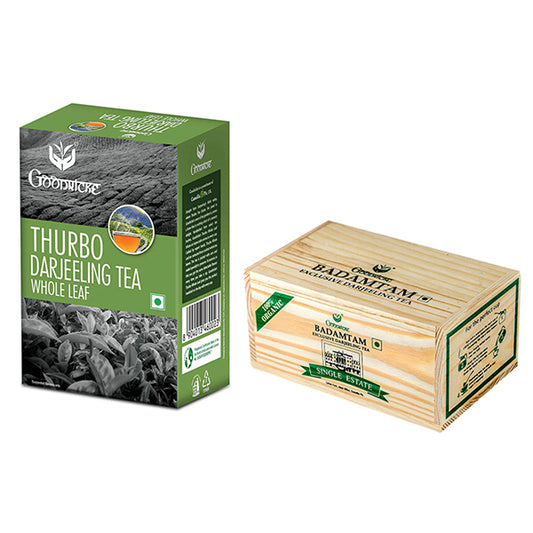 Thurbo Whole Leaf Darjeeling Tea - 250 gms + Badamtam Single Estate Organic Darjeeling Tea- 250 gms (COMBO OFFERS)