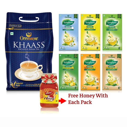 Khaass Exclusive Assam Tea 1 Kg +Symphony Green Tea 6 Flavors (Each flavor 25 tea bags) COMBO OFFER