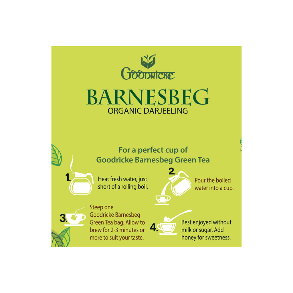 Barnesbeg 25 Tea Bags Organic Darjeeling Green Tea (Pack of 2)