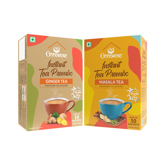 Instant Tea Premix – Masala Tea + Ginger Tea Combo Pack
