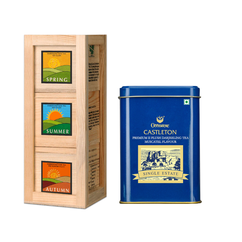 Goodricke Combo Offer- 3 in 1 Darjeeling 3 Seasons Flush Teas 150 gms + Castleton Premium Muscatel 100 gms