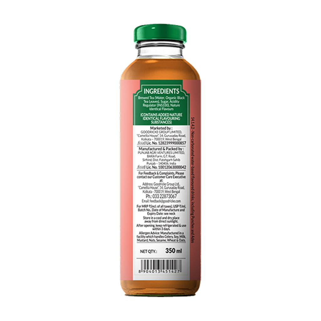 Goodricke Darjeeling Iced Tea – Classic Peach (Brewed with Organic Black Tea) - Pack of 3