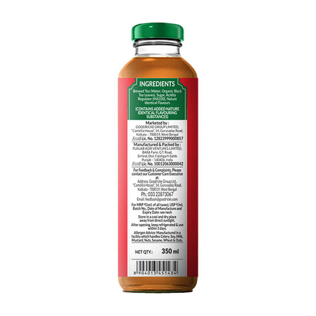 Goodricke Darjeeling Iced Tea – Strawberry Flavor (Brewed with Organic Black Tea) - Pack of 3