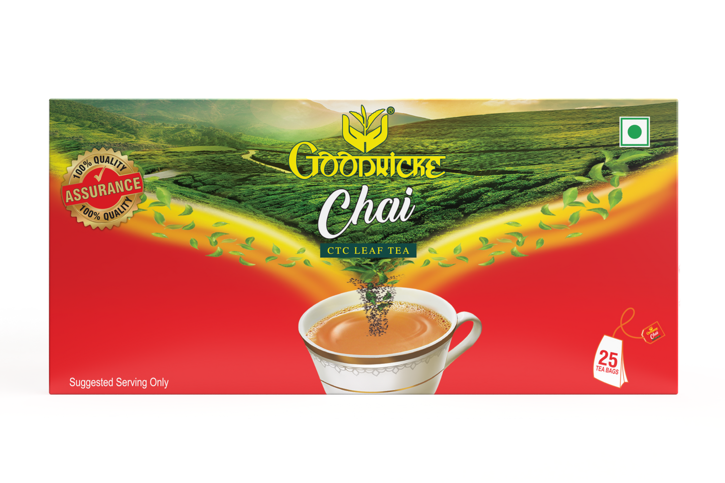 Chai Leaf Tea, 25 Tea bags (Pack of 4)