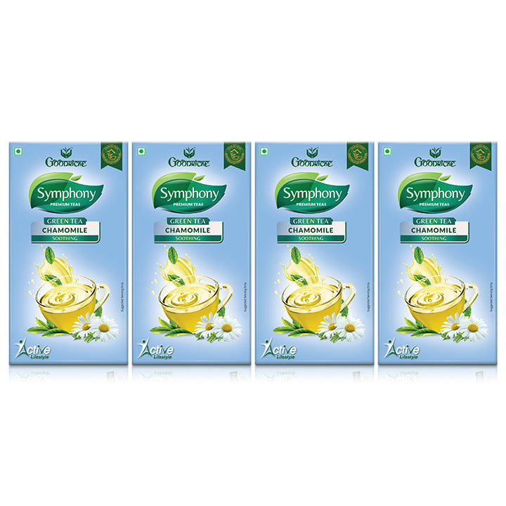 Symphony Chamomile Green Tea, 25 Tea Bags (Pack of 4)