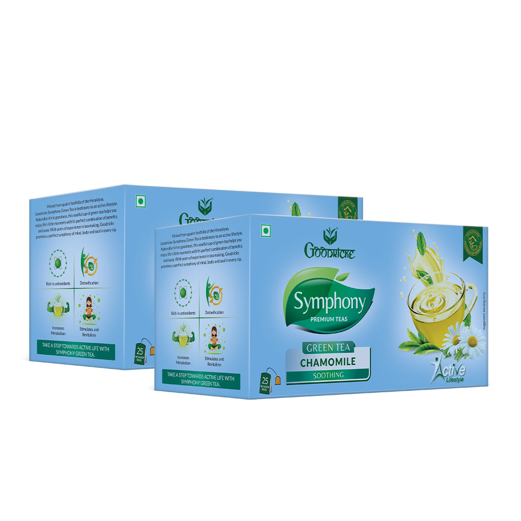Symphony Chamomile Green Tea, 25 Tea Bags (Pack of 2)