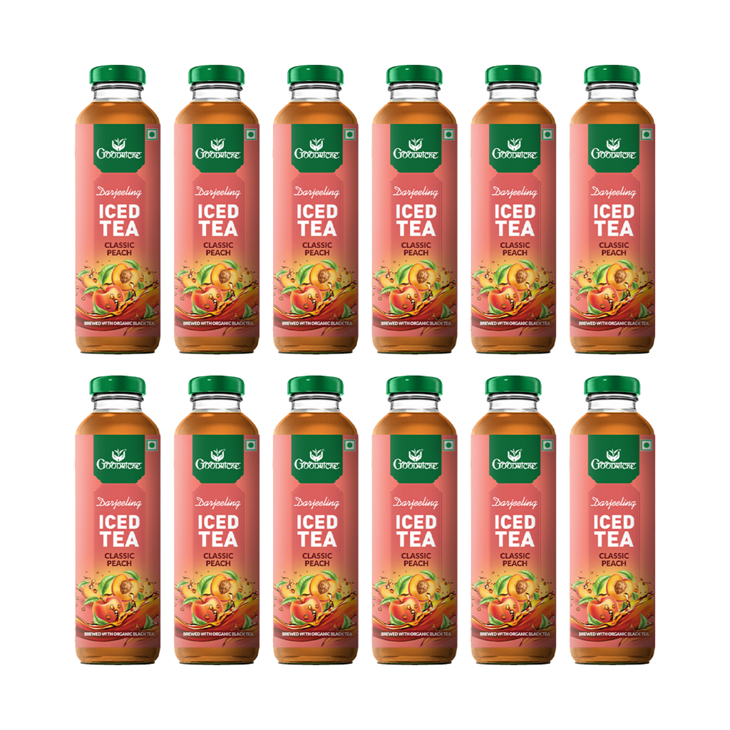 Goodricke Darjeeling Iced Tea – Classic Peach (Brewed with Organic Black Tea) - Pack of 12