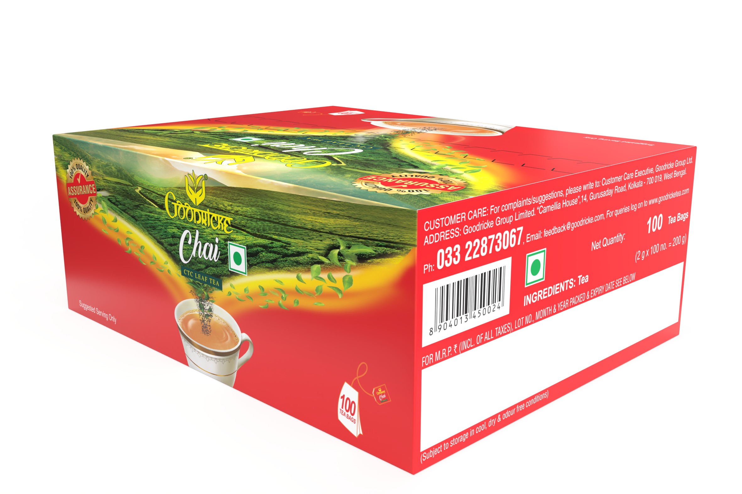 Chai Leaf Tea, 100 Tea Bags