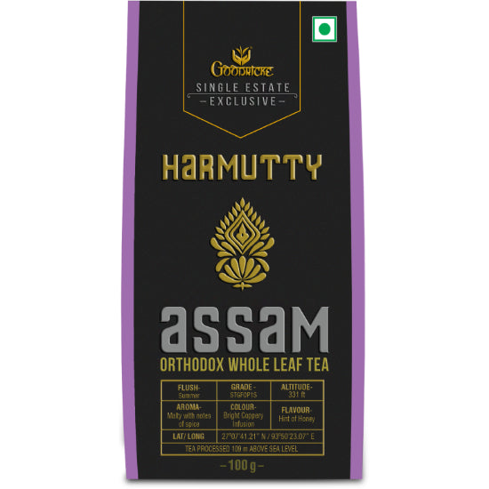 Harmutty Single Estate Assam Orthodox Whole Leaf Tea - 100gm