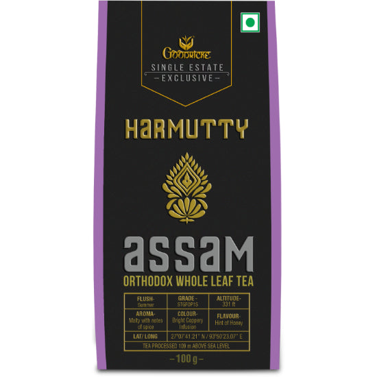 Harmutty Single Estate Assam Orthodox Whole Leaf Tea - 100gm (Pack of 2)