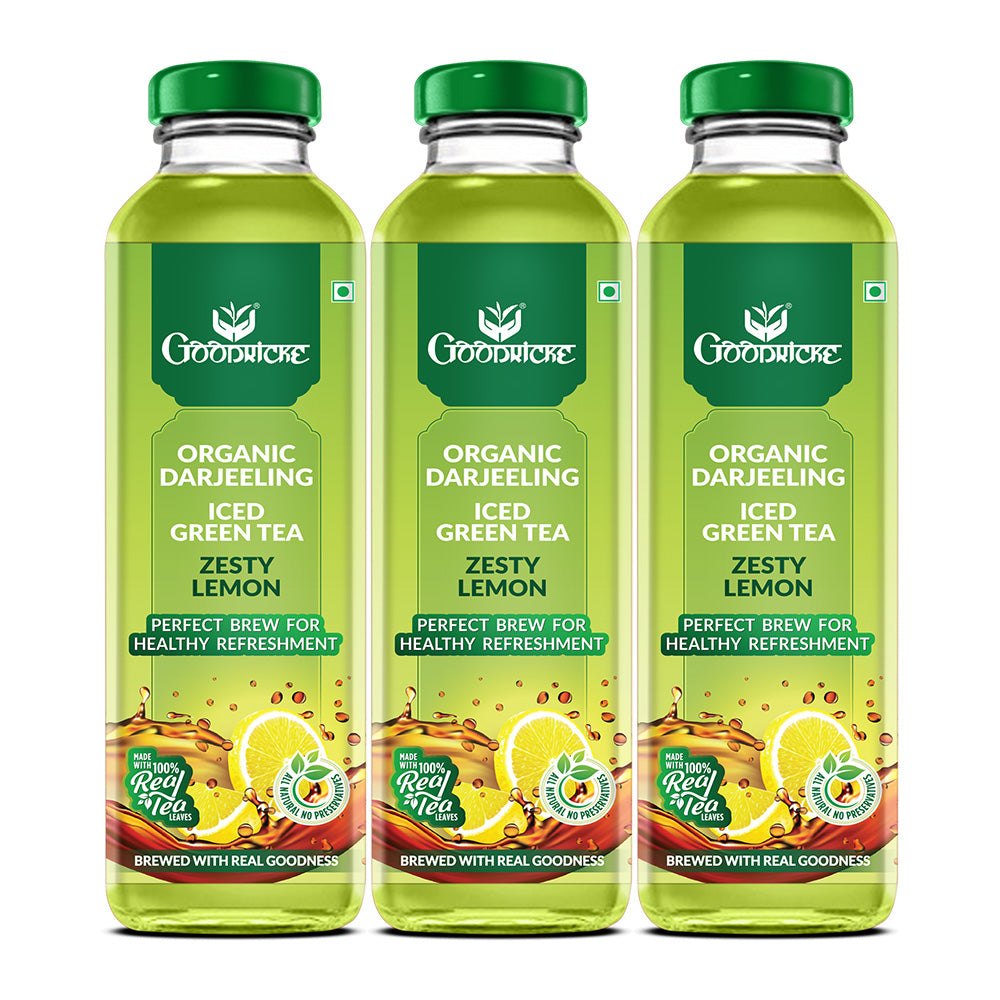 Zesty Lemon Organic Darjeeling Iced Green Tea (350 ml) (Pack of 3)