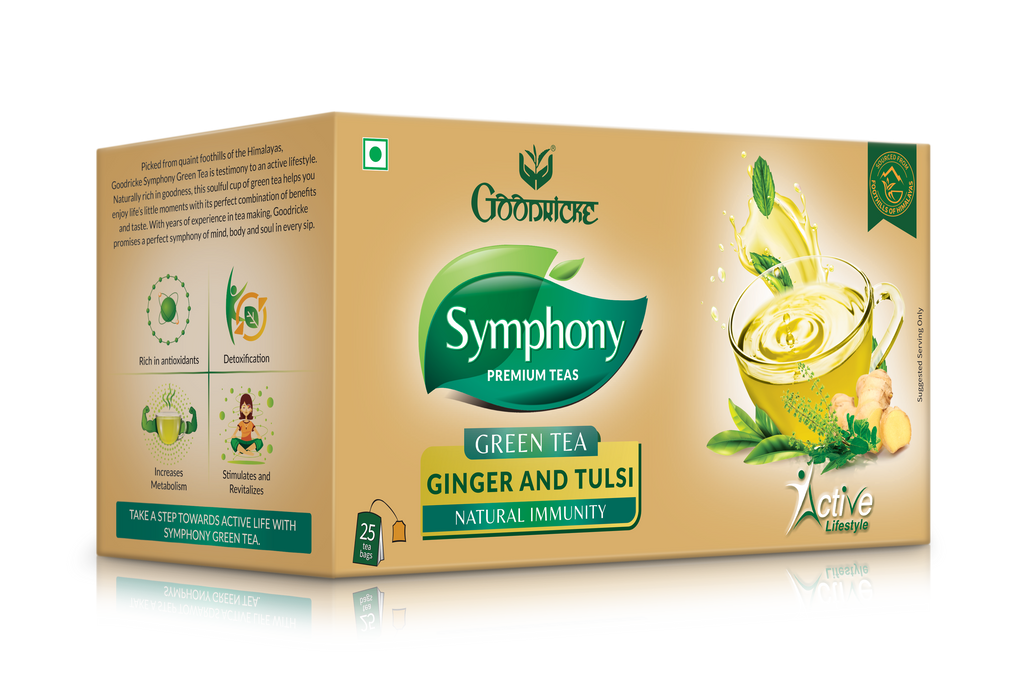Symphony Ginger & Tulsi Green Tea, 25 Tea Bags