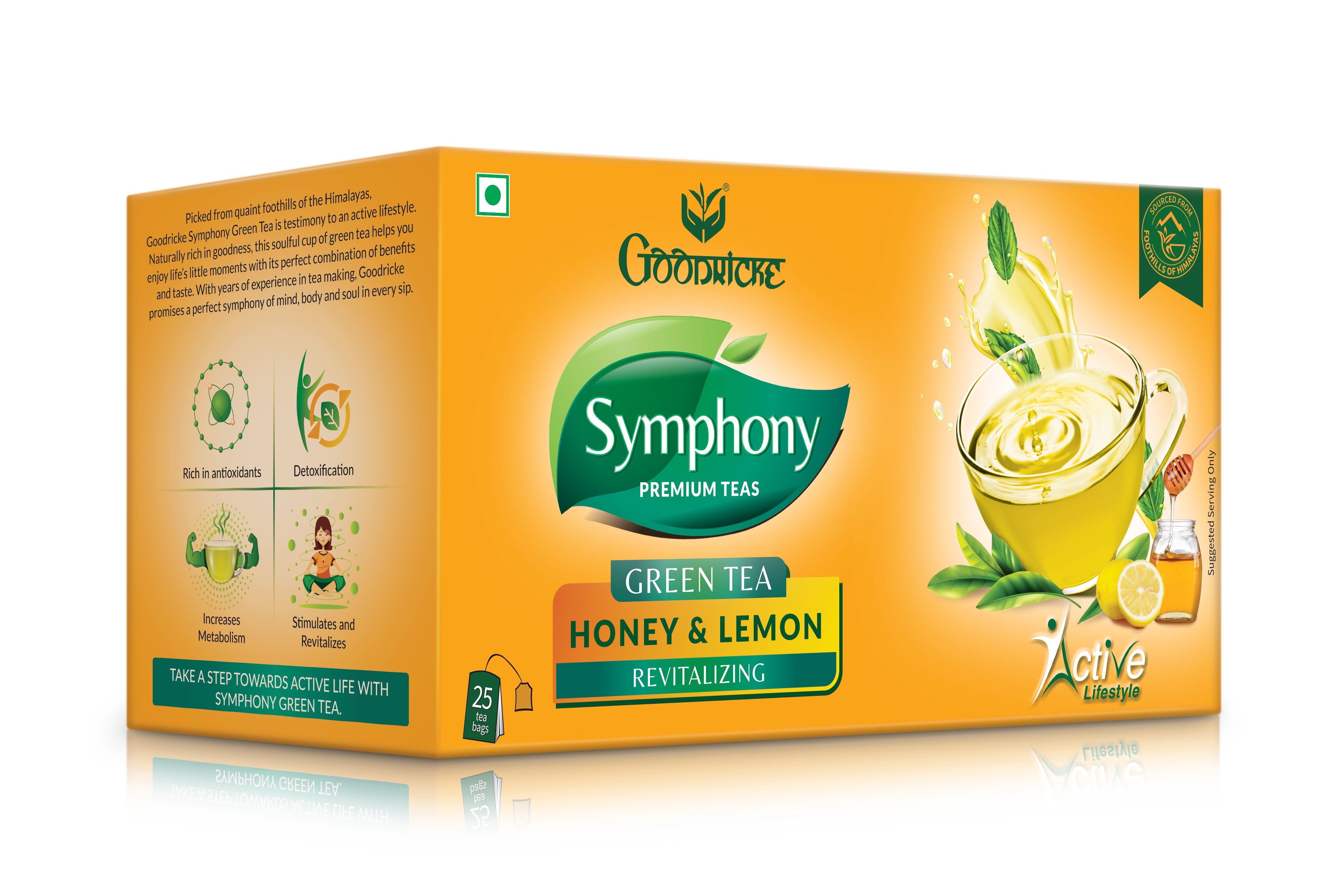 Symphony Lemon & Honey Green Tea, 25 Tea Bags