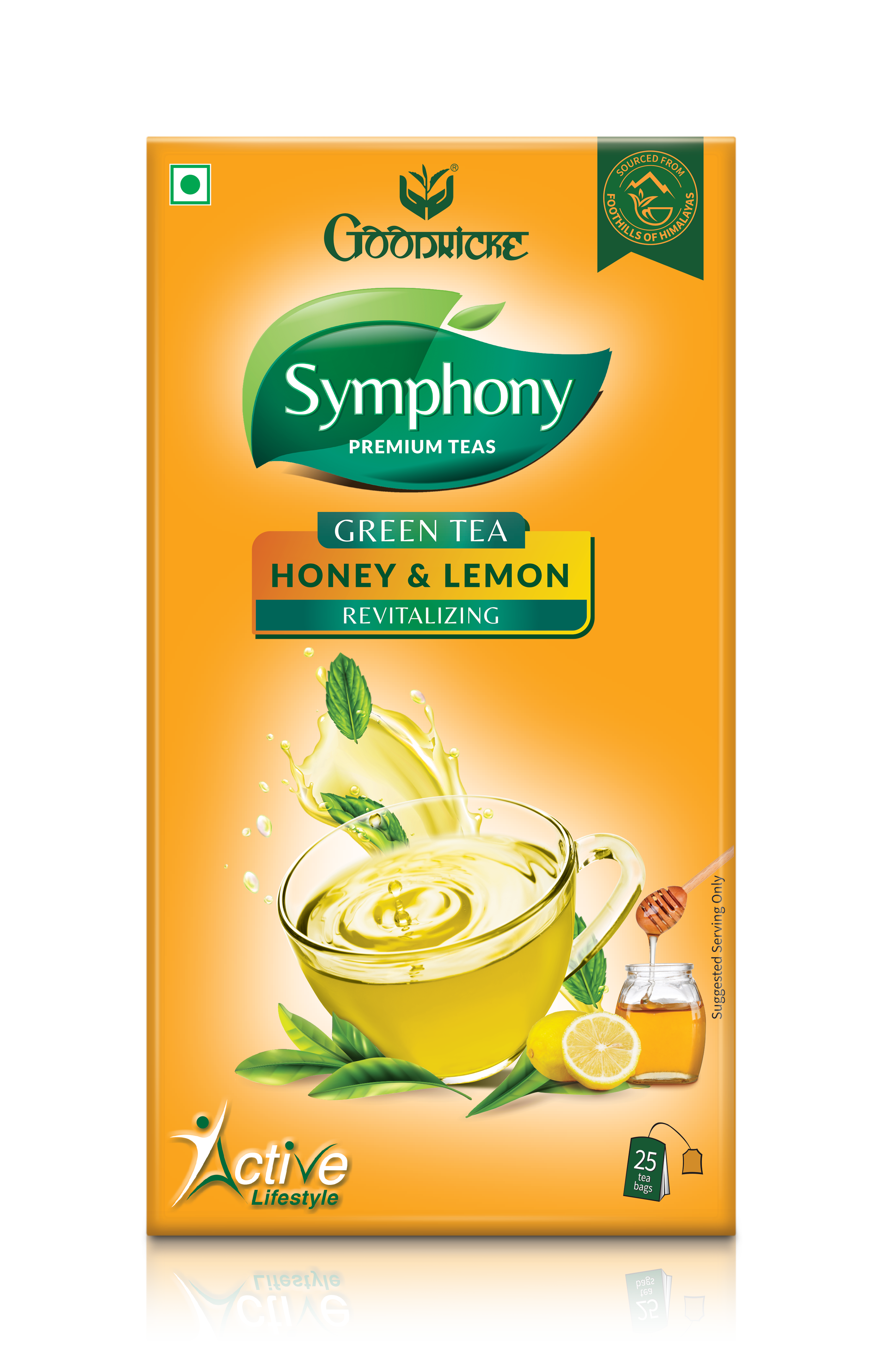 Symphony Lemon & Honey Green Tea, 25 Tea Bags (Pack of 2)