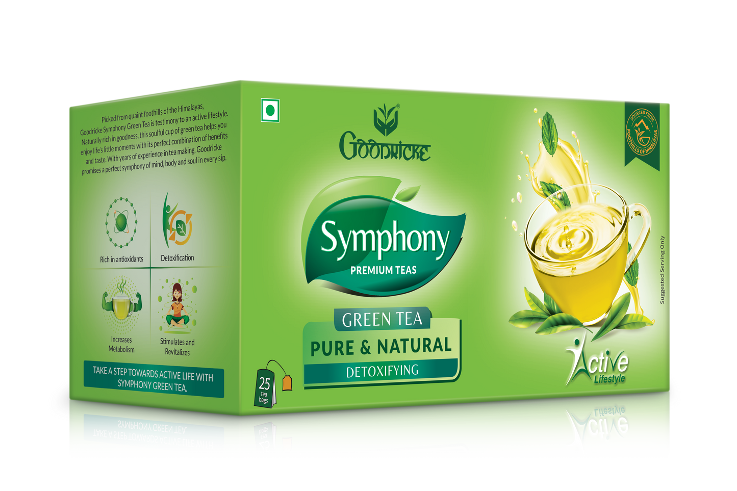 Symphony Pure & Natural Green Tea, 25 Tea Bags