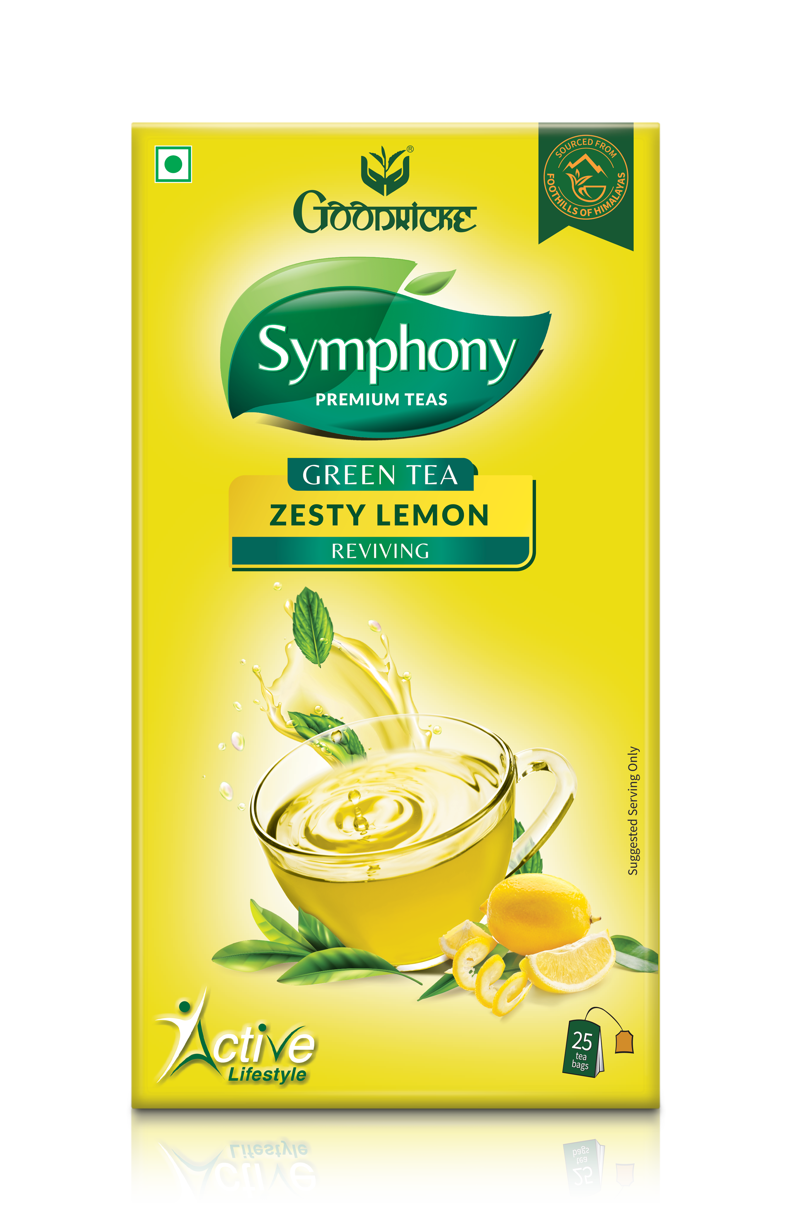 Symphony Zesty Lemon Green Tea, 25 Tea Bags (Pack of 2)