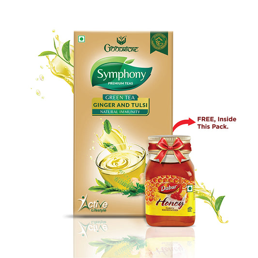 Symphony Ginger & Tulsi Green Tea, 25 Tea Bags (Pack of 2)