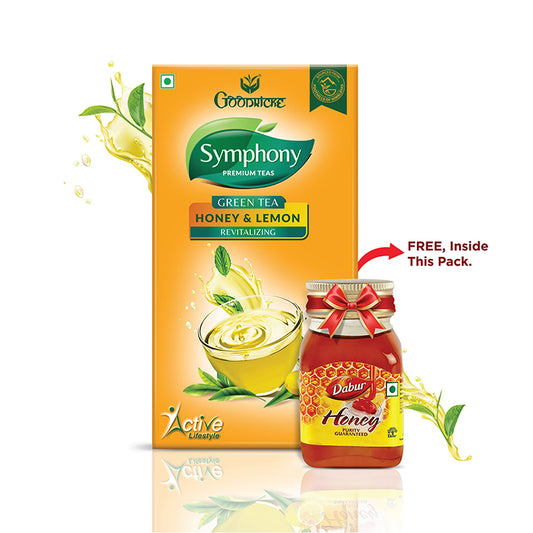 Symphony Lemon & Honey Green Tea, 25 Tea Bags (Pack of 2)