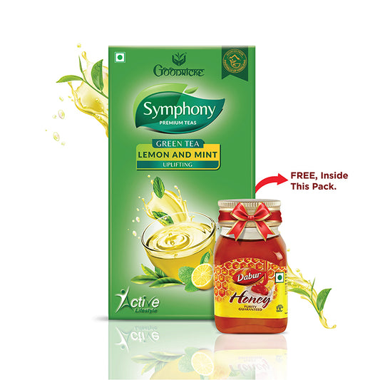Symphony Lemon & Mint Green Tea, 25 Tea Bags (Pack of 2)