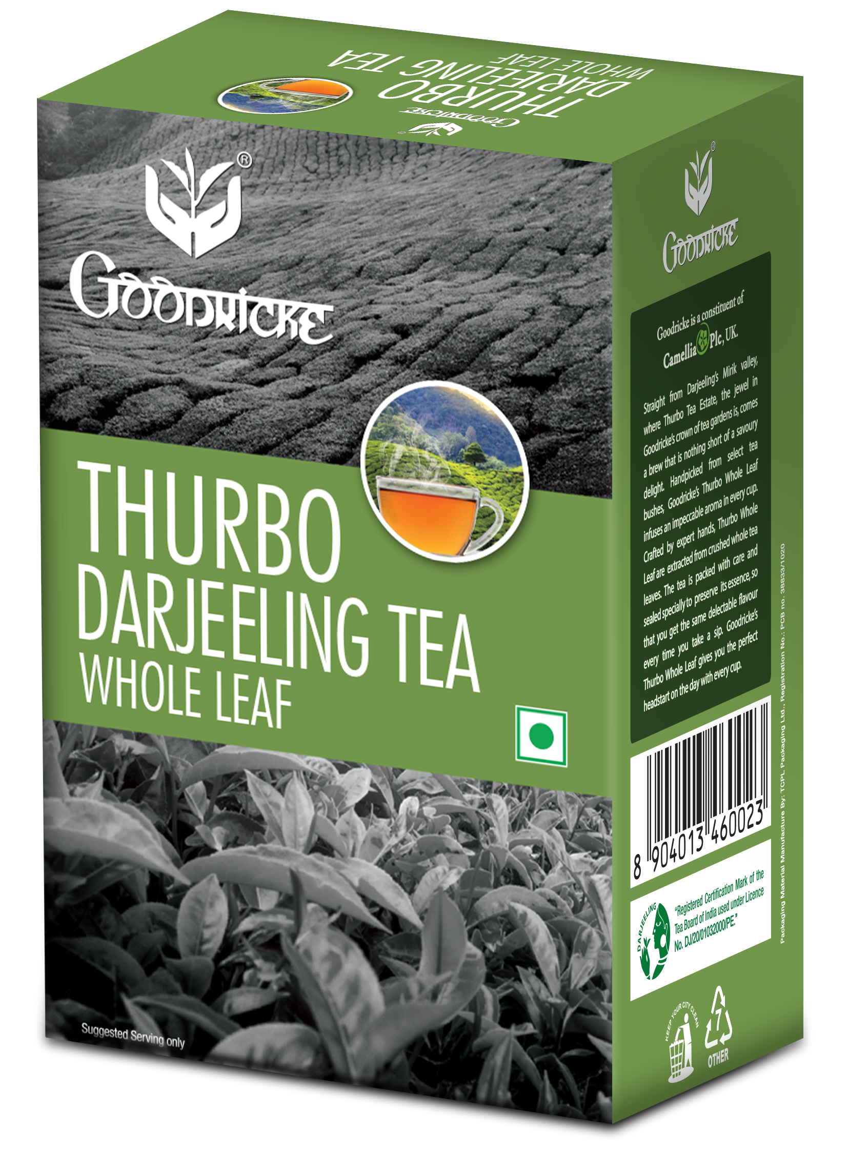 Goodricke Thurbo Whole Leaf Darjeeling Tea - 250gm (with a complimentary glass cup)
