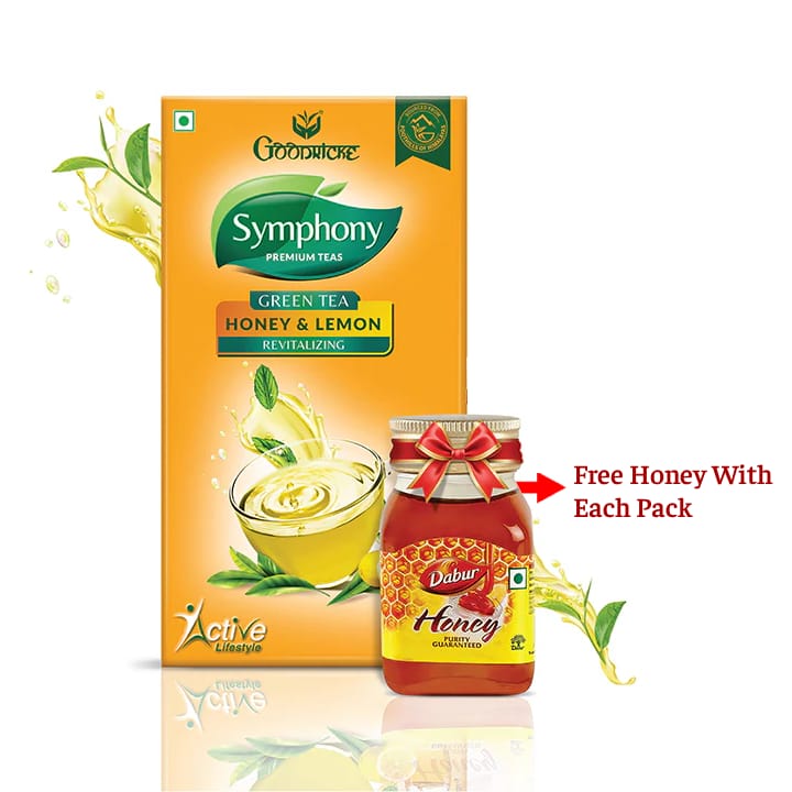 Symphony Lemon & Honey Green Tea, 25 Tea Bags (Pack of 2)