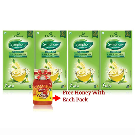 Symphony Pure & Natural Green Tea, 25 Tea Bags (Pack of 4)