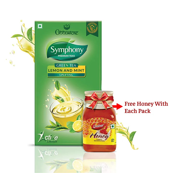 Symphony Lemon & Mint Green Tea, 25 Tea Bags (Pack of 2)