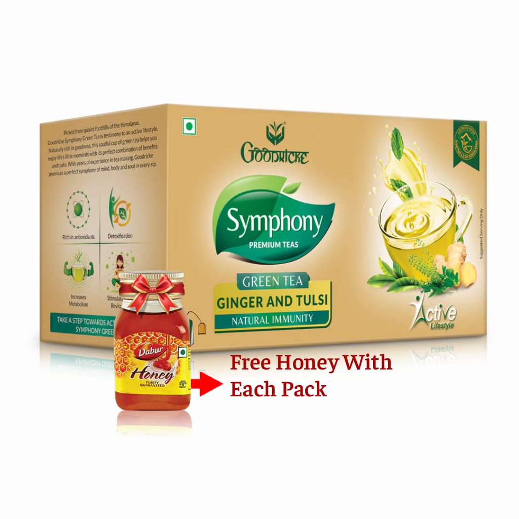 Symphony Ginger & Tulsi Green Tea, 25 Tea Bags