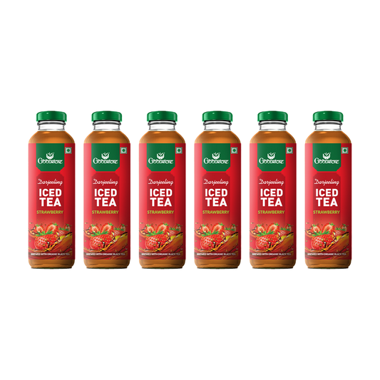 Goodricke Darjeeling Iced Tea – Strawberry Flavor (Brewed with Organic Black Tea) - Pack of 6