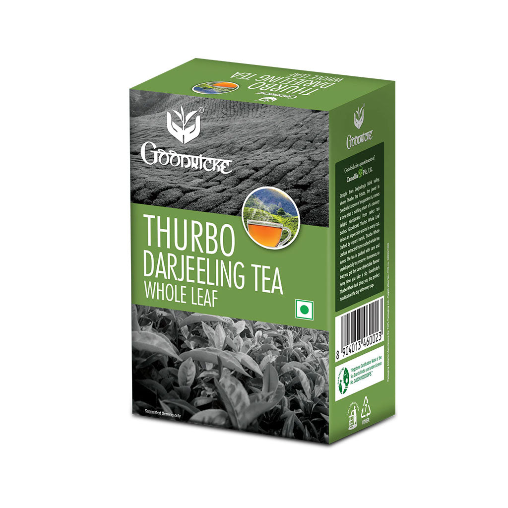 Goodricke Thurbo Whole Leaf Darjeeling Tea - 250gm (with a complimentary glass cup) ( Pack of 2 )