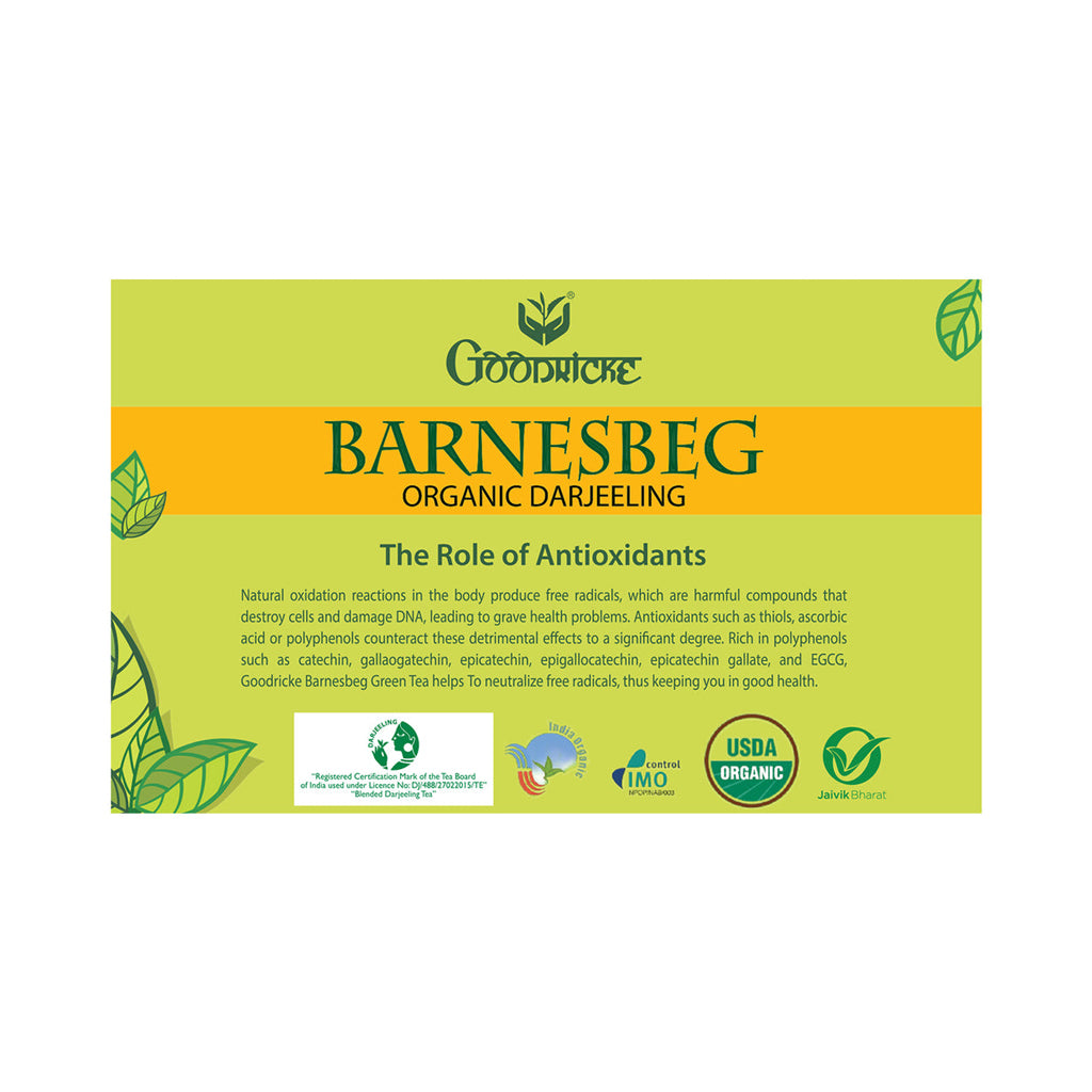 Barnesbeg 25 Tea Bags Organic Darjeeling Green Tea (Pack of 2)