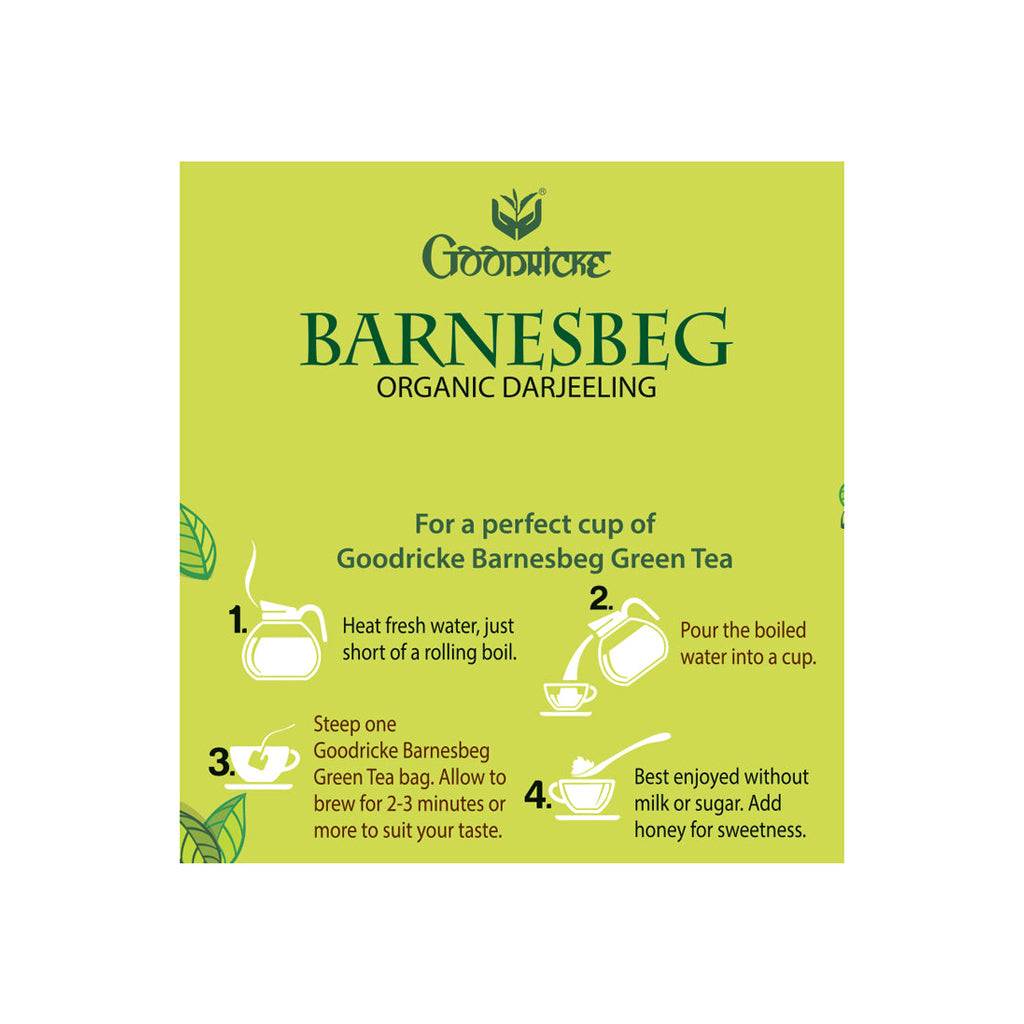 Barnesbeg 25 Tea Bags (Pack of 2) Organic Darjeeling Green Tea