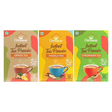 Instant Tea Premix - Masala Tea+ Cardamom Tea + Ginger Tea