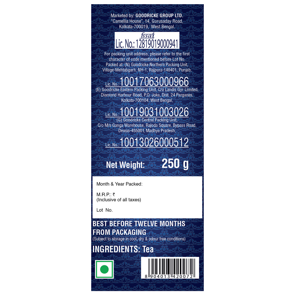 Khaass Exclusive Assam Tea– 250GM (Pack of 3) Premium Rose Gold Spoon Free