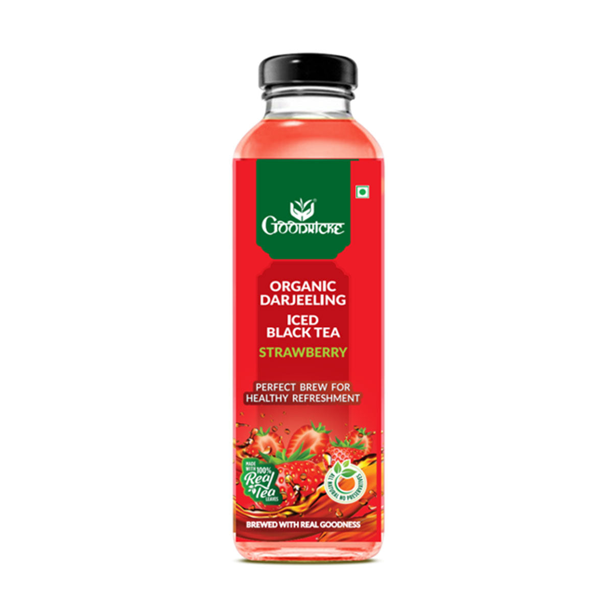 Strawberry (350 ml) (Pack of  3)- Organic Darjeeling Iced Black Tea