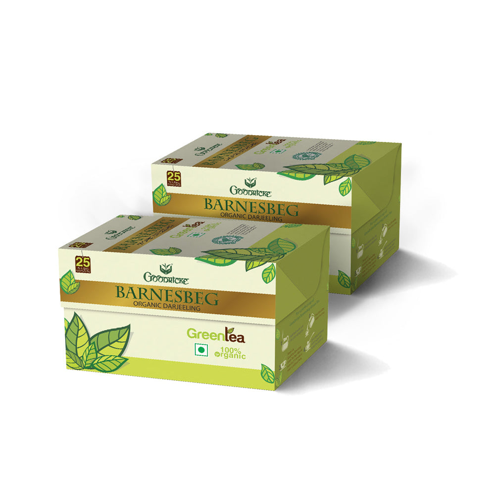 Barnesbeg 25 Tea Bags Organic Darjeeling Green Tea (Pack of 2)